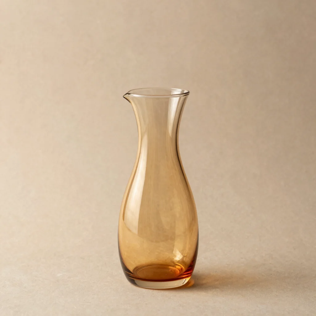 Fluted Amber Glass Carafe